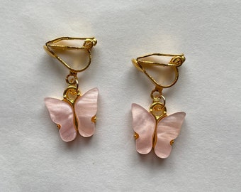 clip on/hook butterfly earrings