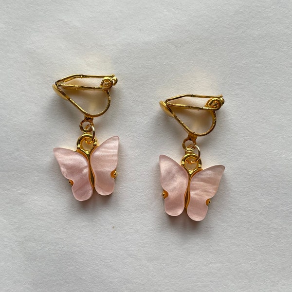 clip on/hook butterfly earrings