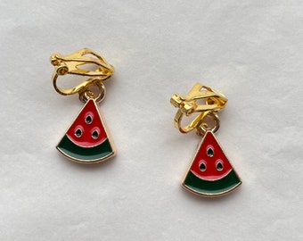clip on/hook watermelon earrings