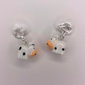 clip on/hook cow earrings