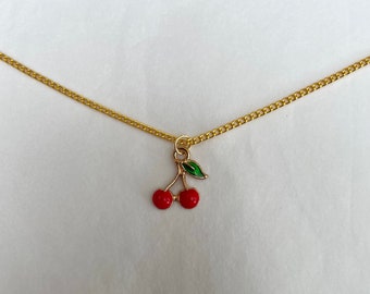 KnSam Necklace for Women Cherry Shaped White Chain Length 45+5CM KnSam Necklace for Women Cherry Shaped White Chain Length 45+5CM