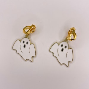 clip on/hook spooky ghost earrings gold/silver