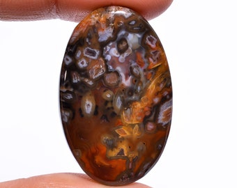 100% Natural STICK AGATE Cabochon Loose Gemstone Oval Shape For Making Jewelry 36 Ct. 34X21X6 mm NF-4706