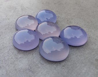 グレード品質の天然ラベンダーカルセドニーラウンドシェイプカボションフラットバック校正卸売宝石、すべてのサイズをご用意