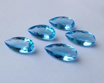 Natural Blue Quartz Big Pear Shape Faceted Cut Gemstones Calibrated Teardrop Shape Wholesale AAA+ Quality, All Sizes Available