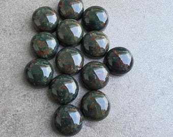 AAA+ Quality Bloodstone Cabochon Round Shape Flat Back Calibrated Loose Gemstone