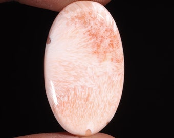 Natural Pink Scolecite Cabochon Loose Gemstone Oval Shape For Making Jewelry 20.00 Ct 32X19X5 MM SM-2206