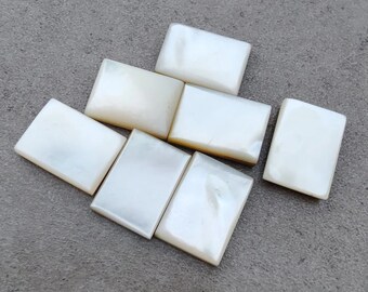 AAA+ natuurlijke parelmoer cabochon, rechthoekige vorm, platte achterkant, gekalibreerde edelsteen