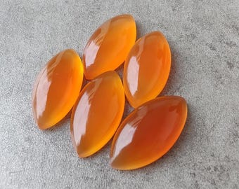 Natural Carnelian Cabochon Marquise Shape Flat Back Calibrated Wholesale Gemstone, All Sizes Available