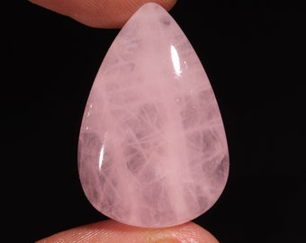 Superb Top Quality Natural Rose Quartz Pear Shape Cabochon Loose Gemstone For Making Jewelry 40.80 Ct 31X21X8 MM NF-5792