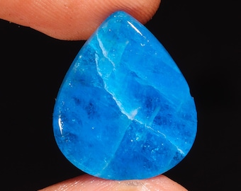 Niebieski apatyt w kształcie gruszki: luźny kamień szlachetny do biżuterii (13,45 ct, 20x17x4 mm)