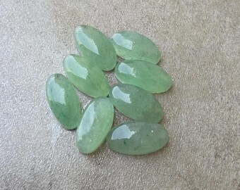 Natural Green Aventurine Cabochon Big Oval Shape Flat Back Calibrated Gemstone, All Sizes Available