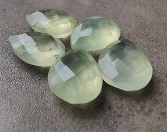 Natural Prehnite Briolette Checker Cut Teardrop Calibrated Wholesale Gemstone