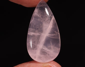 Stunning Top Quality Natural Rose Quartz Pear Shape Cabochon Loose Gemstone For Making Jewelry 32.10 Ct 33X18X7 MM NF-5793