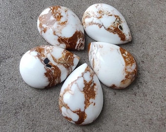 Piedra preciosa de caballo salvaje natural en forma de lágrima, con parte trasera plana, calibrada, forma de pera, calidad AAA+, cabujón al por mayor, disponible en todos los tamaños.