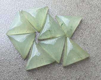 AAA+ Quality Green Aventurine Cabochon Triangle Shape Flat Back Calibrated Gemstone, All Sizes Available