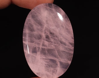 Marvellous Top Quality Natural Rose Quartz Oval Shape Cabochon Loose Gemstone For Making Jewelry 79.25 Ct 45X30X6 MM NF-5769