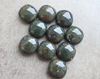 AAA+ Bloodstone Cabochon Cushion Shape Flat Back Calibrated  Loose Wholesale Gemstone