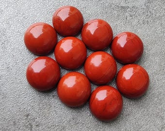 AAA+ Quality Natural Red Jasper Round Shape Cabochon Flat Back Calibrated Wholesale Gemstones, All Sizes Available
