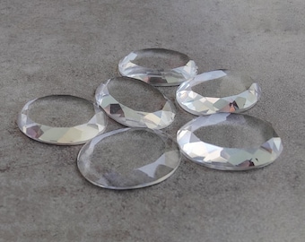 Natural Crystal Quartz Oval Shape Tablet Faceted Cut Flat Back Calibrated Wholesale Gemstones, AAA+ Quality All Sizes Available