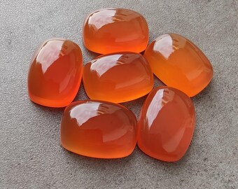 Orange Carnelian Cabochon Flat Back Calibrated Loose Gemstone for Handmade Jewelry Making