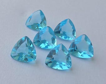 Natural Blue Quartz Faceted Cut Trillion Shape Calibrated AAA+ Gemstone, for Rings, Earrings & Pendants