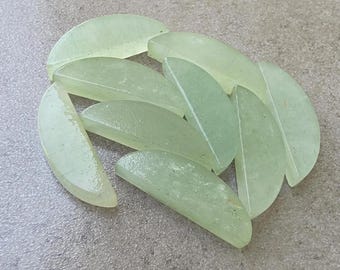 Natural Green Aventurine Cabochon Half Moon Shape Flat Back Calibrated Loose Gemstone