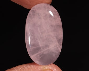 Incredible Top Quality Natural Rose Quartz Oval Shape Cabochon Loose Gemstone For Making Jewelry 37.35 Ct 32X19X7 MM NF-5768