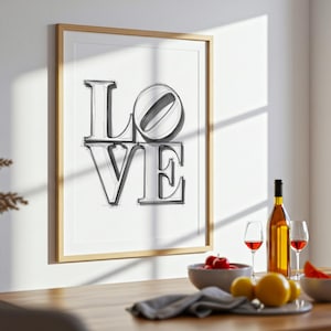 LOVE Typography Wall Art Print: Hand-Drawn Sketch Style Poster