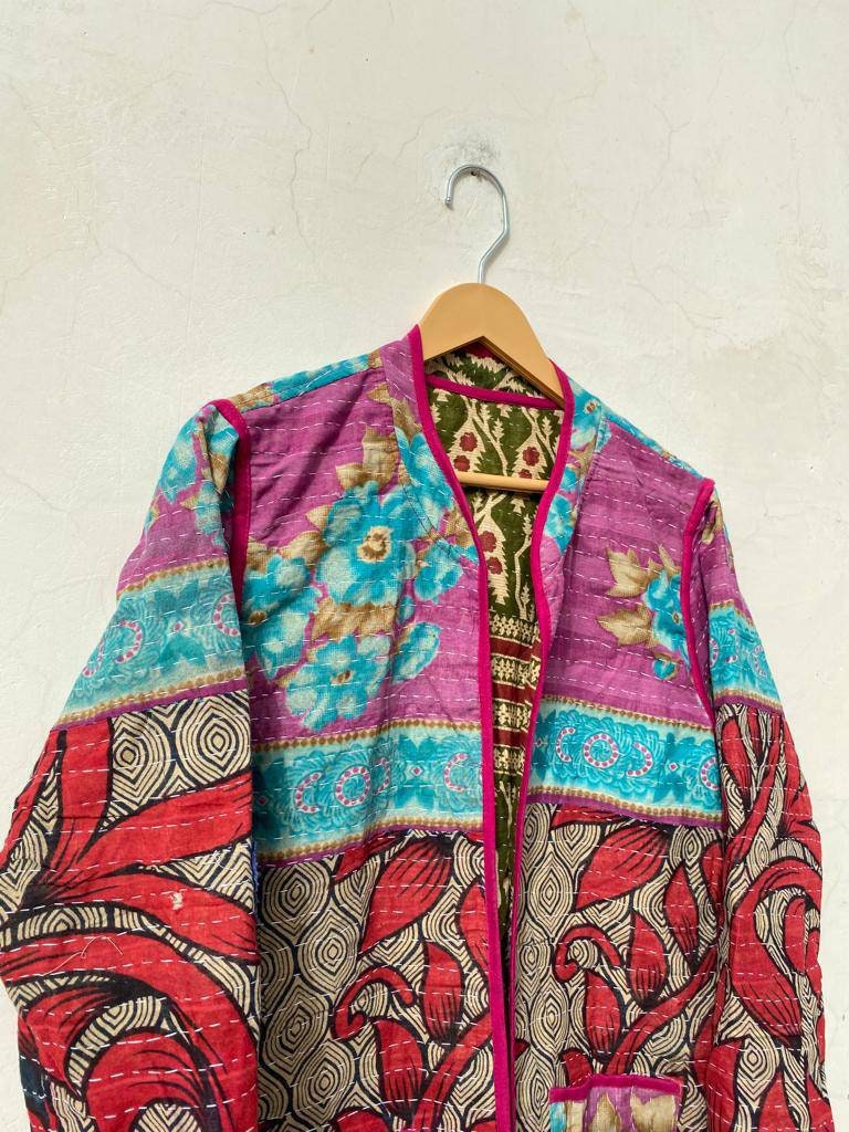 Kantha Quilted Jacket Short Kimono Women Wear Vintage Coat - Etsy