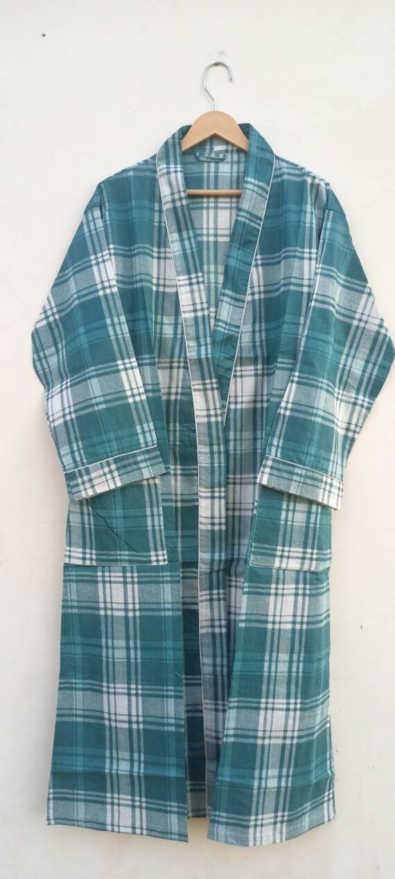 Green 100 Cotton Indian Beach Kimono Robe kimono Robecotton Etsy