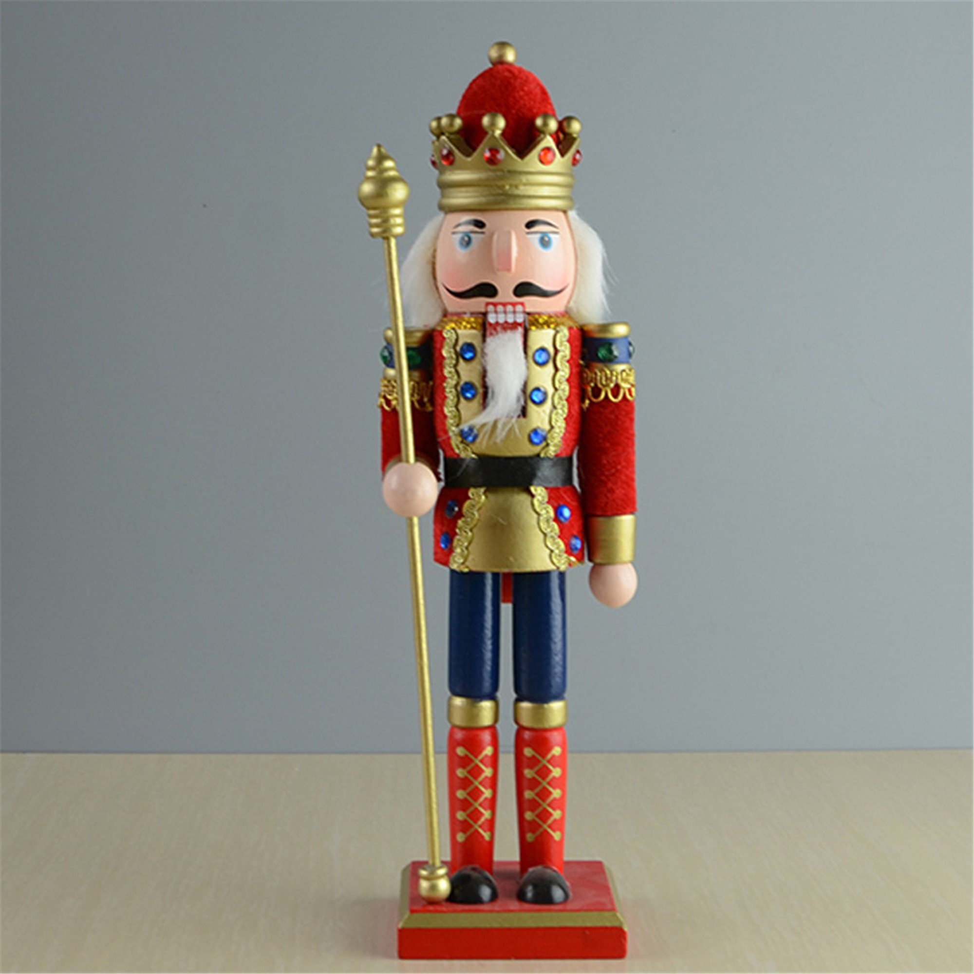 12 Vintage Wooden Large Nutcracker King with Toy Etsy