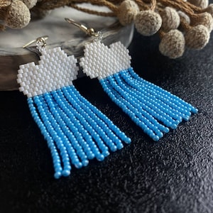 Cloud Beaded Dangle Earrings: Unique Charm Jewelry