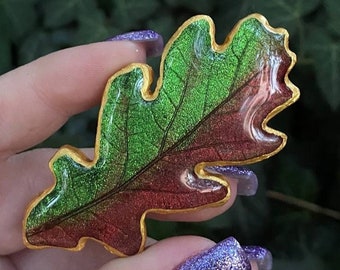 Oak leaf brooch, Oak leaf pin, oak leaf jewelry