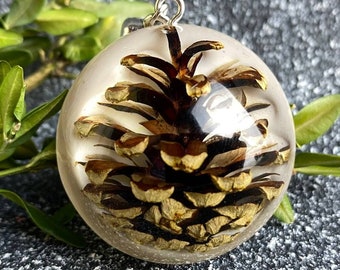 Handmade Resin Pine Cone Necklace: Forest Bump Choker