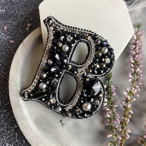 Personalized Letter Brooch,Embroidered Letter A, Gift Name Brooch,Personalized Letter Brooch,Handmade Personal Pin,Handmade Special Brooch