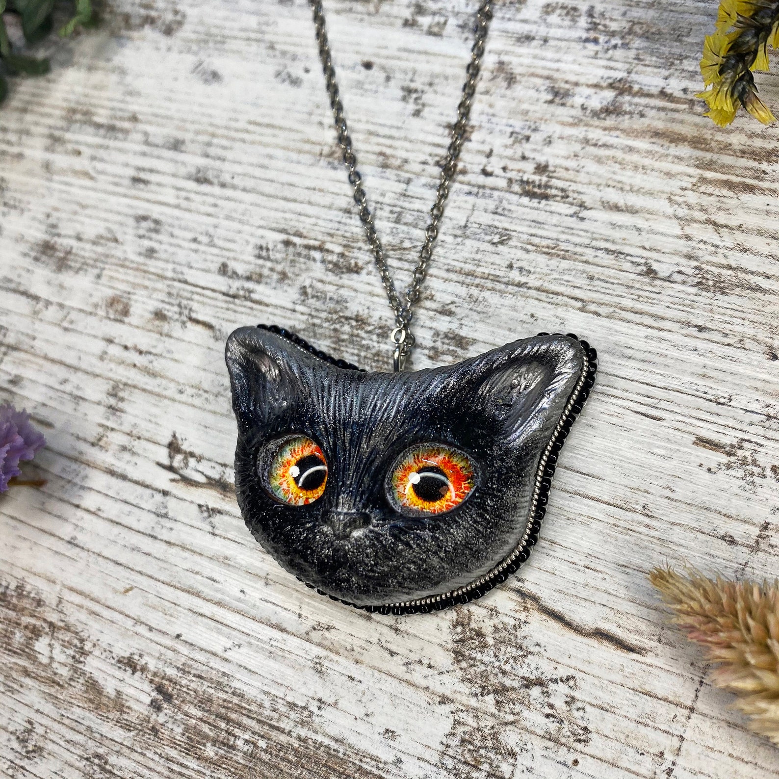 Cat necklace cat pendant cat jewelry cat on a chain cat Etsy
