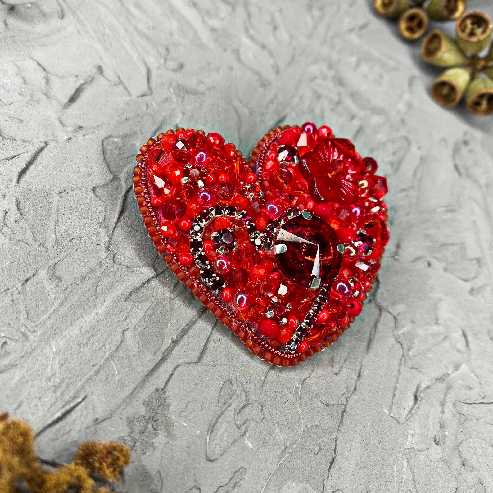 thumbnail image 2 of 9 Piece Heart Badge Pin Set - Assorted Color Brooches For Volunteers & Events 2 of 11