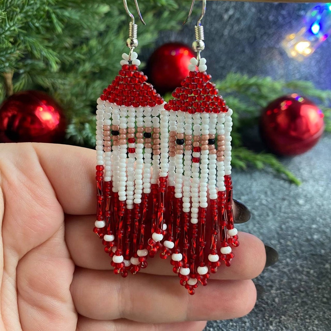 Beaded santa earrings pattern deals