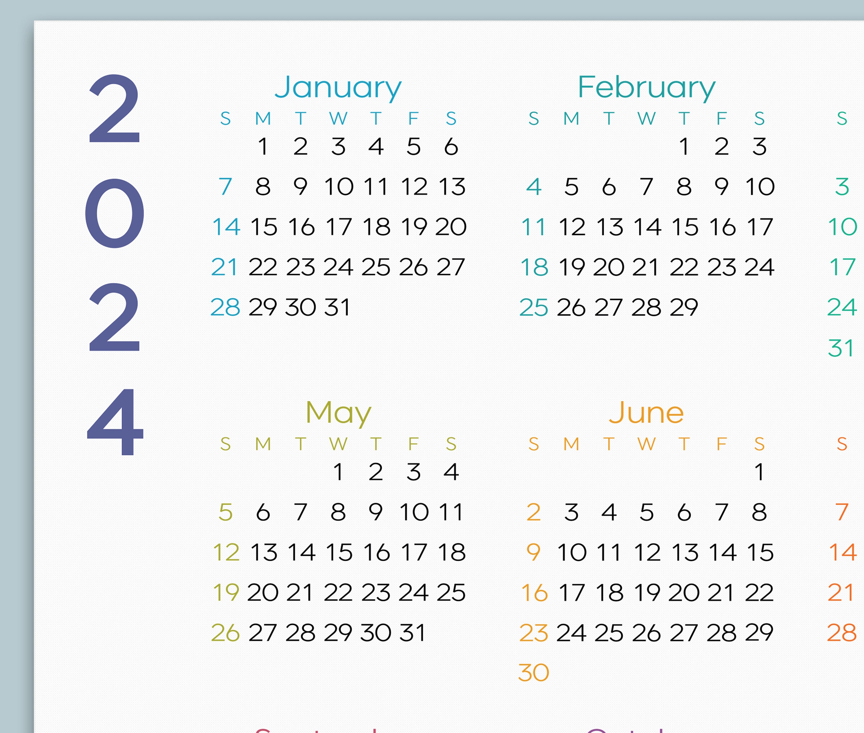 2024-25 Calendar Printable, Yearly Calendar,one Page Calendar, Year at ...