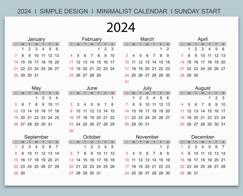 2024-25 Calendar Printable, Yearly Calendar,one Page Calendar, Year at ...