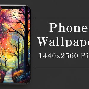 Van Gogh Style Phone Wallpaper, Fantasy Landscape (Digital Download)