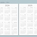 2024-25 Calendar Printable, Yearly Calendar, Minimalist Calendar ...