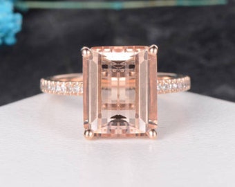 2.00Ct Cushion Cut Morganite Ring Rosegold Vermeil Ring Infinity Ring Engagement Promise Ring Anniversary Birthday Personalized Gift For Her