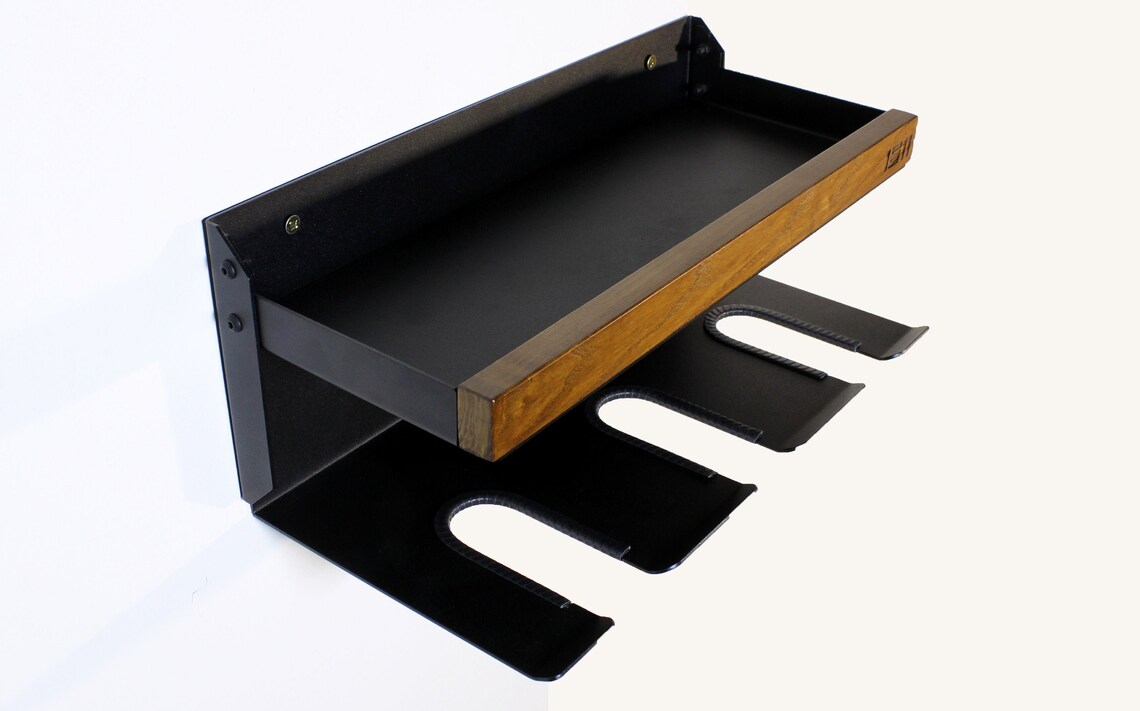 Cordless drill wall mount hanger with shelf for batteries and Etsy