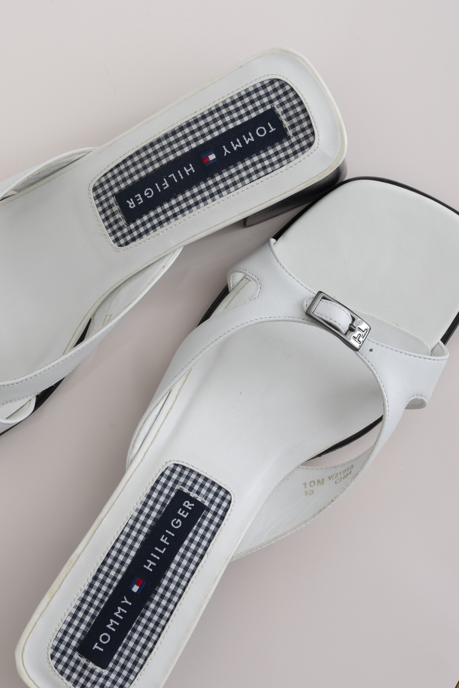 tommy hilfiger cleated chunky sole mules