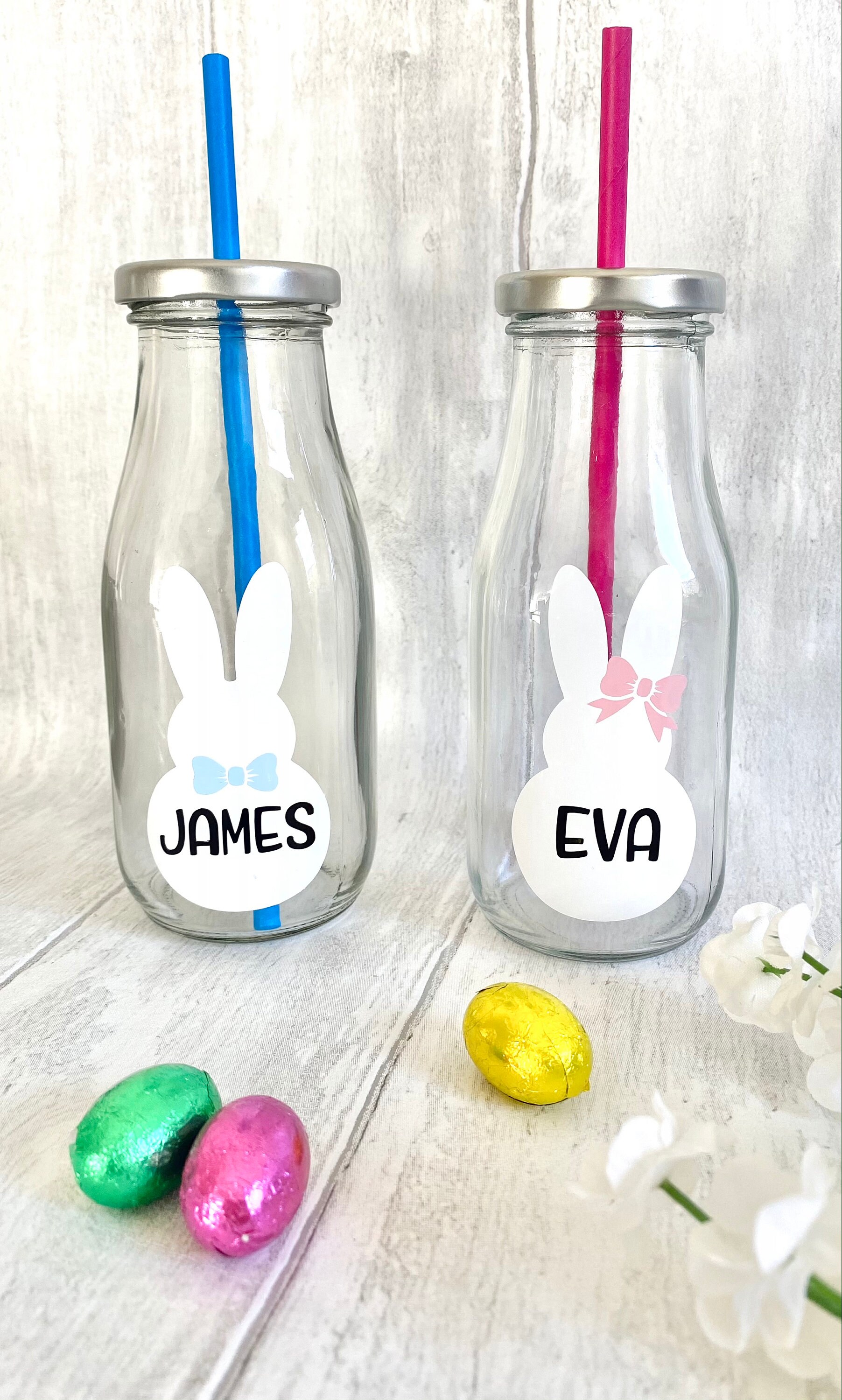 Personalised Name Easter Bunny Bottle Easter Gift Easter Egg Etsy