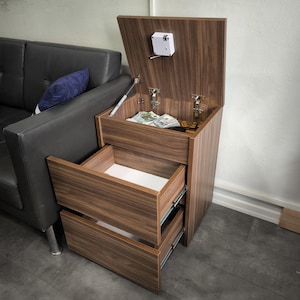 RFID Lock Nightstand: Modern Hidden Compartment Bedside Table