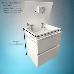 Mesa de cabeceira com compartimento oculto e trava RFID - Mesa de cabeceira - Totalmente montada - Cofre para armas