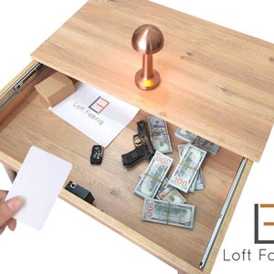 RFID Lock Coffee Table – Modern Hidden Compartment, Secure Storage